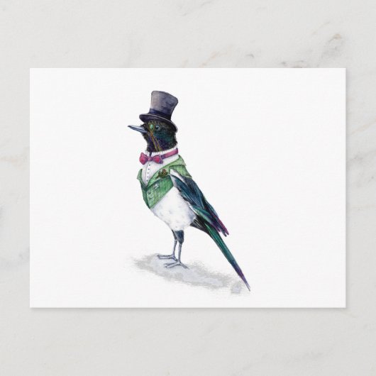 De Victoriaans Magpie Bird Briefkaart (Voorkant)