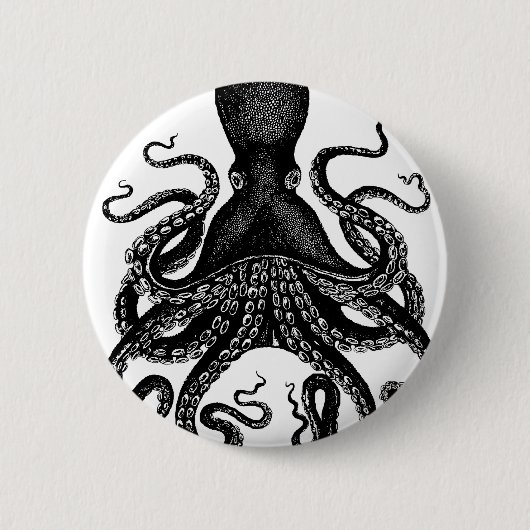 De Victoriaans octopus Ronde Button 5,7 Cm (Voorkant)