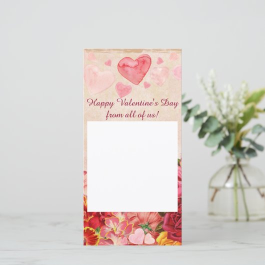 De Victoriaans Valentijnsdag van de Harten van Feestdagenkaart (Staand voorkant)