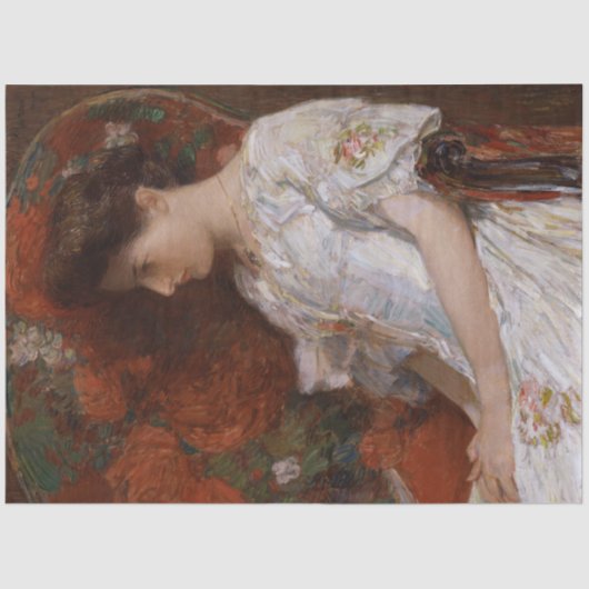 De Victoriaans voorzitter van Childe Hassam Tissuepapier (Voorkant)