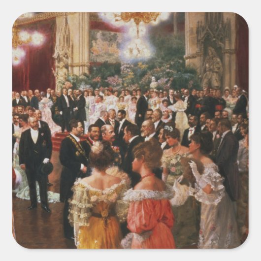 De Viennese Ball Vierkante Sticker (Voorkant)