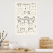 De vier boeken over architectuur - Bruggen Poster (Keuken)