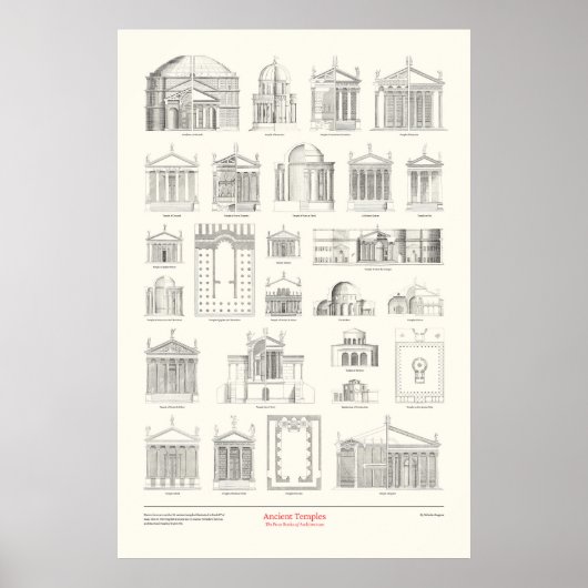 De vier boeken over architectuur - Oude tempels Poster (Voorkant)