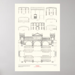 De vier boeken van architectuur - Bruggen Poster