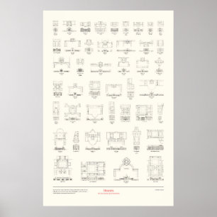 De vier boeken van architectuur - Huizen Poster