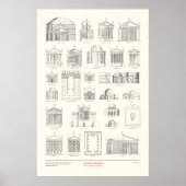 De vier boeken van architectuur - Oude tempels Poster (Voorkant)