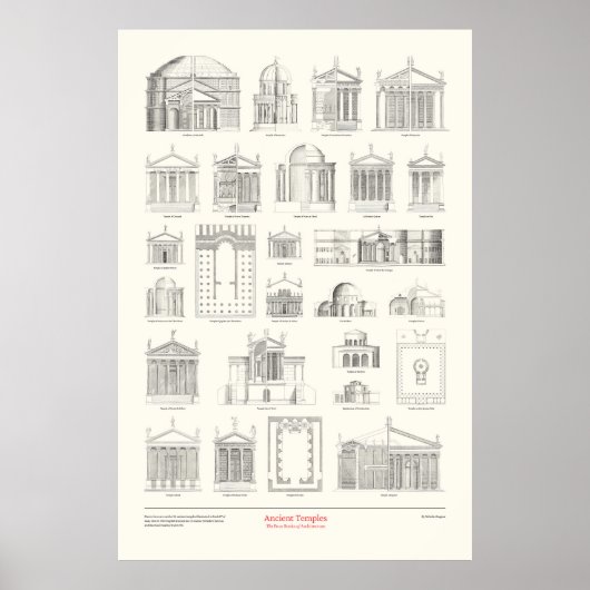 De vier boeken van architectuur - Oude tempels Poster (Voorkant)