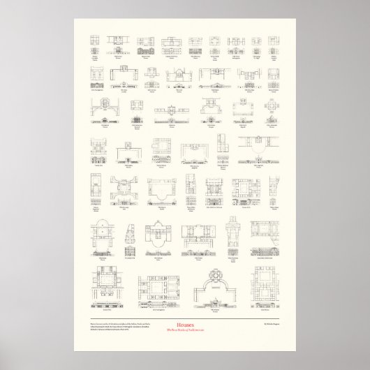 De Vier Boeken van de Architectuur - Huizen Poster (Voorkant)