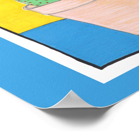 De vier cacti. Eenvoudige moderne kunst. Cactus te Poster (Hoek)