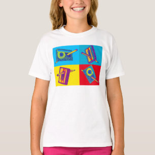 De vier Cassettebandjes 60s ontmoet 80s Pop Art T-shirt
