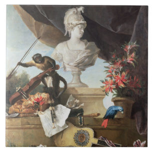 De vier continenten: Europa, 1722 (olie op canvas) Tegeltje