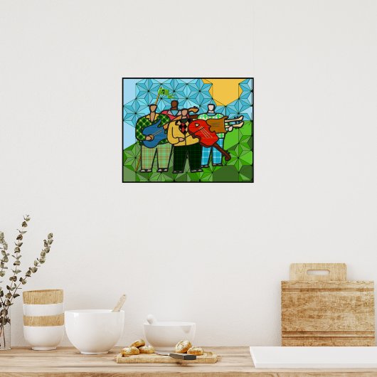 De vier duffers (fijn Poster) Poster (Keuken)