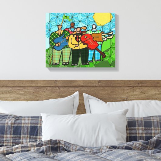 De vier duffers (gestrekte canvasafdruk) canvas afdruk (Insitu (Slaapkamer))