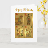 De vier edele Professions verjaardagskaart Kaart (Gele Bloem)