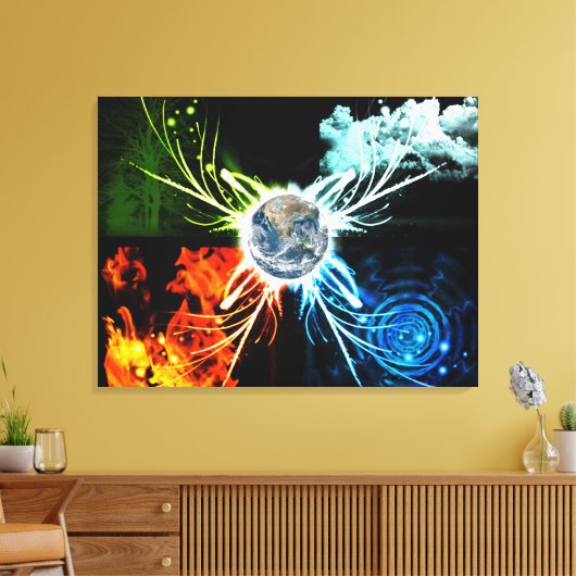 De vier elementen canvas afdruk (Insitu (Woonkamer))