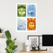 De vier Elementen drukken Poster (Thuiskantoor)