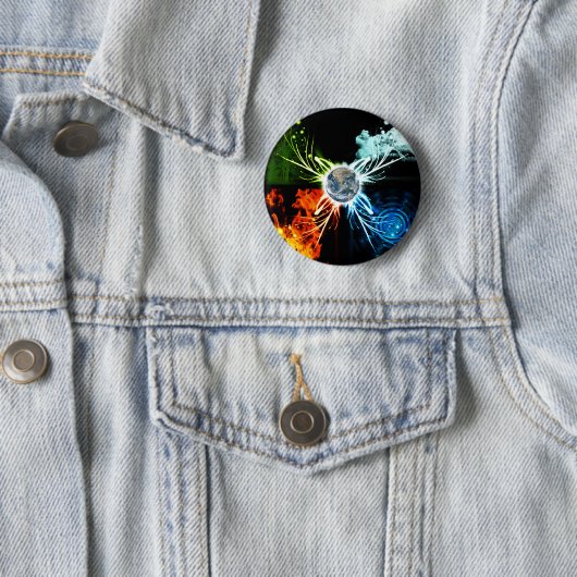 De vier elementen ronde button 5,7 cm (In situ)