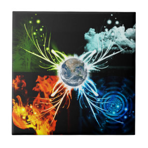 De vier elementen tegeltje