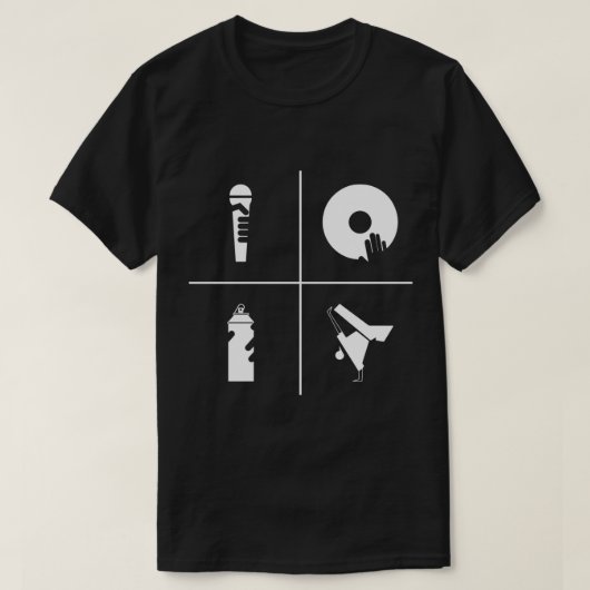 De vier elementen van de Hip-Hop klassieke T-shirt (Design voorkant)