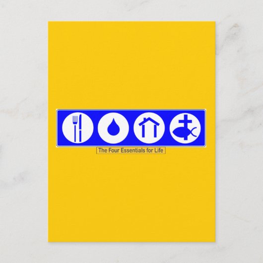 De vier essentie van het leven briefkaart (Voorkant)