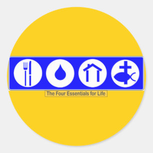 De vier essentie van het leven ronde sticker