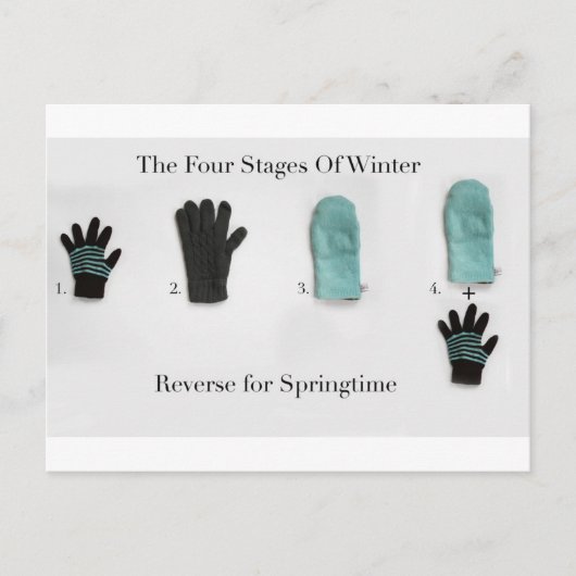 De vier fasen van de winter briefkaart (Voorkant)