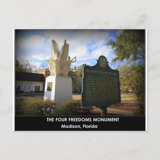 DE VIER FREEDOMS MONUMENT - MADISON , FL BRIEFKAART (Voorkant)