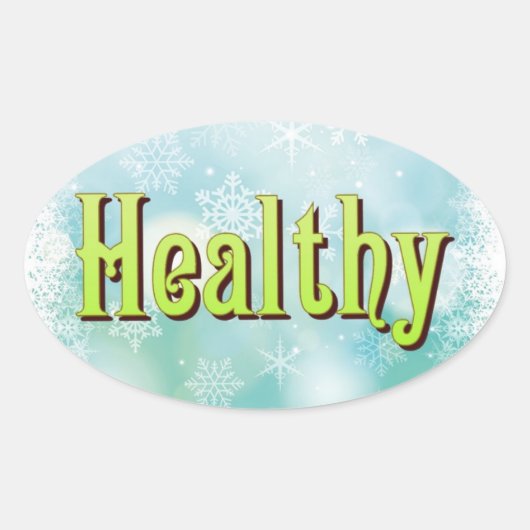 De vier grote Mantra's: Happy Healthy Wise Wealthy Ovale Sticker (Voorkant)