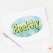 De vier grote Mantra's: Happy Healthy Wise Wealthy Ovale Sticker (Envelop)