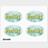 De vier grote Mantra's: Happy Healthy Wise Wealthy Ovale Sticker (Vel)