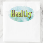 De vier grote Mantra's: Happy Healthy Wise Wealthy Ovale Sticker (Tas)