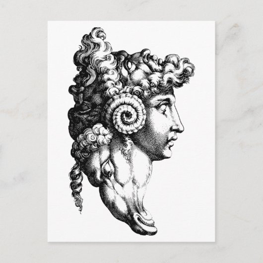 De vier hoofden van de puzzel briefkaart (Voorkant)
