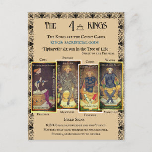 De VIER KINGS Minor Arcana   Briefkaart