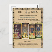 De VIER KINGS Minor Arcana | Briefkaart (Voorkant / Achterkant)