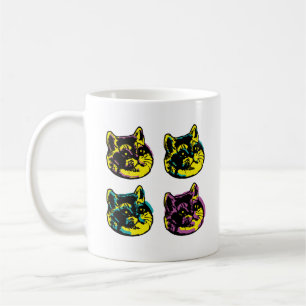 De Vier Kittens Zware Ademhaling Kat Pop Art Koffiemok