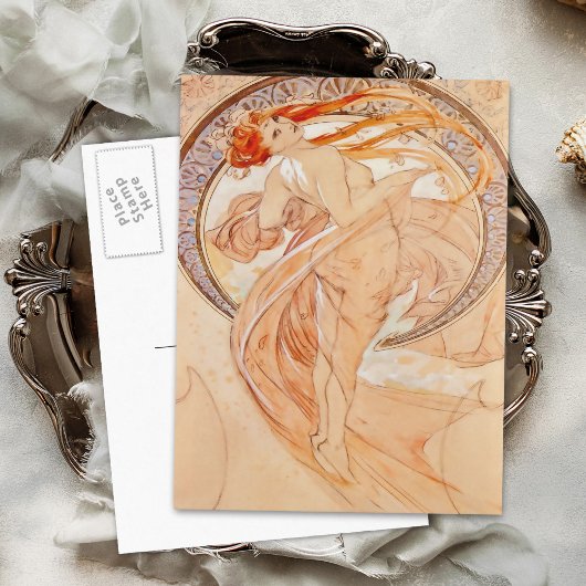 De vier kunsten - Dans, Art Nouveau Briefkaart