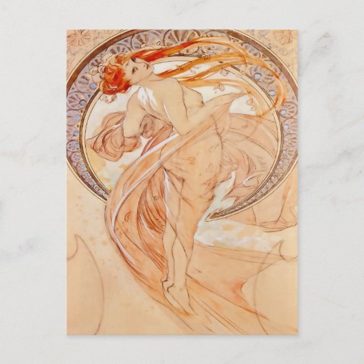 De vier kunsten - Dans, Art Nouveau Briefkaart (Voorkant)
