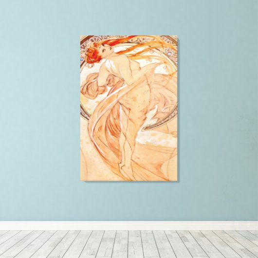 De vier kunsten - Dans, Art Nouveau Canvas Afdruk (Insitu (Houten vloer))