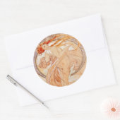 De vier kunsten - Dans, Art Nouveau  Ronde Sticker (Envelop)