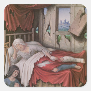 De vier maatschappelijke voorwaarden: armoede vierkante sticker