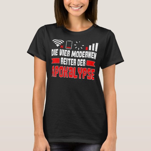 De vier moderne riders van de apocalypse computer t-shirt (Voorkant)