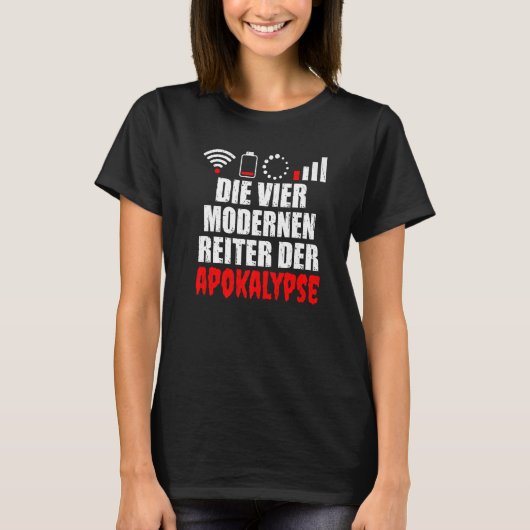 De vier moderne riders van de apocalypse nerd en t-shirt (Voorkant)