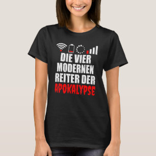 De vier moderne riders van de apocalypse nerd en t-shirt