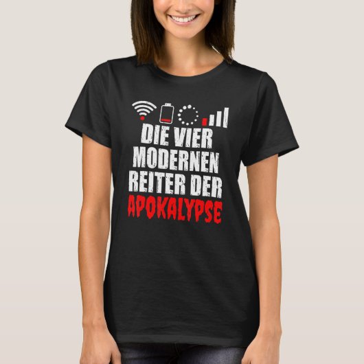 De vier moderne riders van de apocalypse nerd en t-shirt (Voorkant)