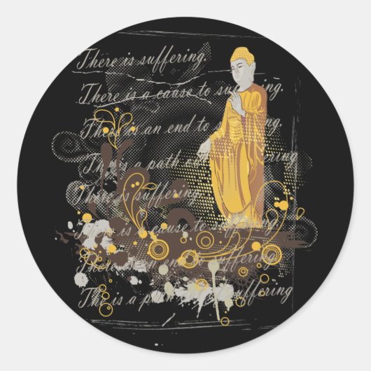 De vier Noble Truths Ronde Sticker (Voorkant)