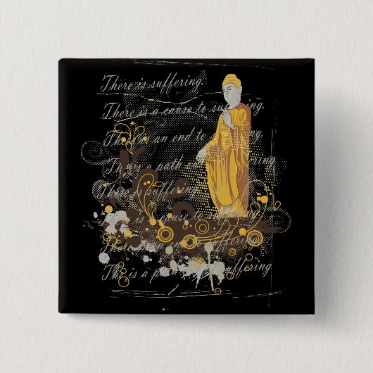 De vier Noble Truths Vierkante Button 5,1 Cm (Voorkant)