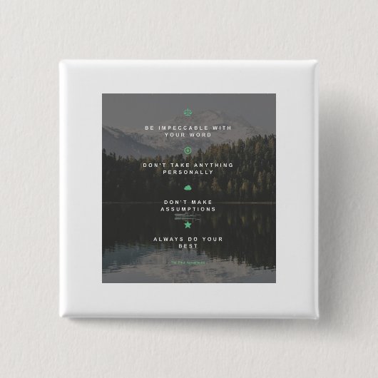 De vier overeenkomsten vierkante button 5,1 cm (Voorkant)