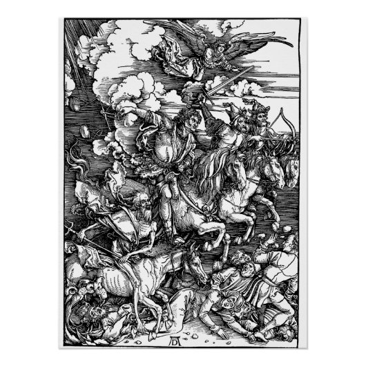 De vier paarden (Durer 1511) Perfect Poster (Voorkant)