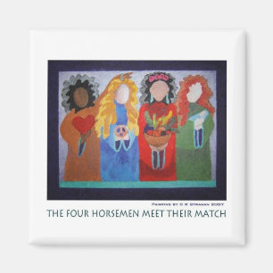 De vier paarden ontmoeten hun matchen magneet