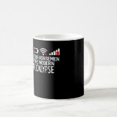De vier paarden van de moderne Apocalypse Funny Koffiemok (Voorkant rechts)